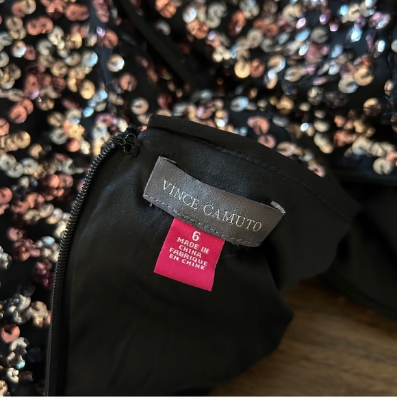 Vince Camuto Sparkling Black and Pink Mini Dress - Picture 6 of 15